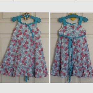 Laura Ashley, Girls Size 4T, Summer Flower Dress, 100% Cotton